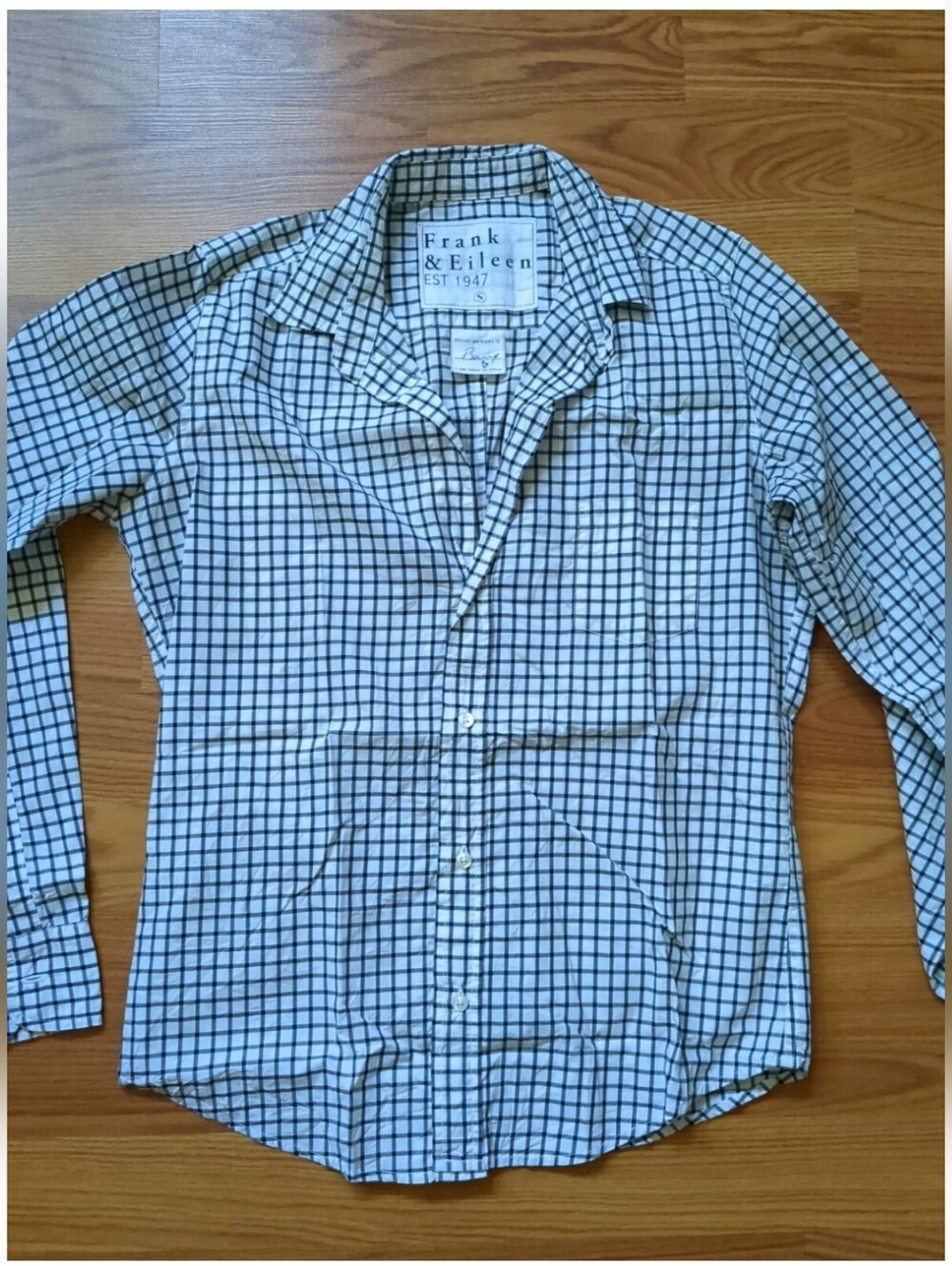 Frank & Eileen "Barry" Woven Grid Button-Up Shirt. Retail 248.00